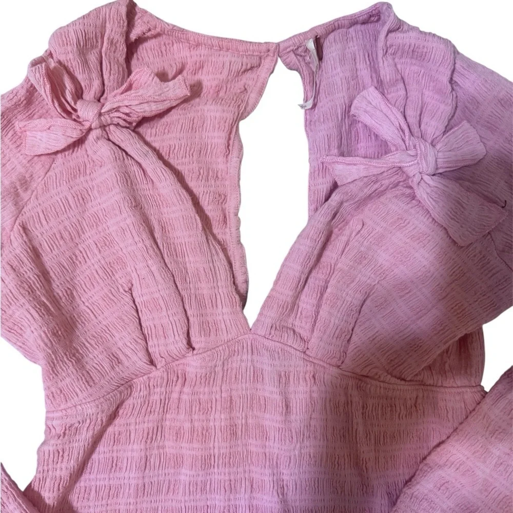 Free People Pink Long Sleeve Dress